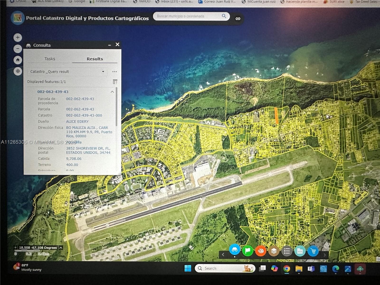 VIEW OF OCEAN AND AIRPORT