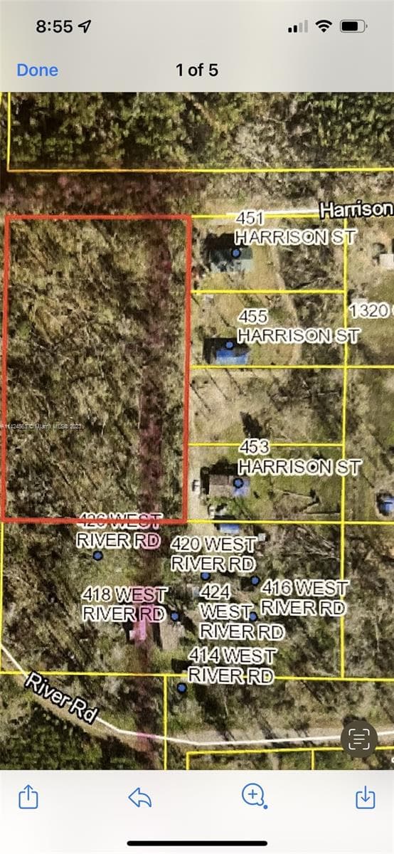 land in red rectangle