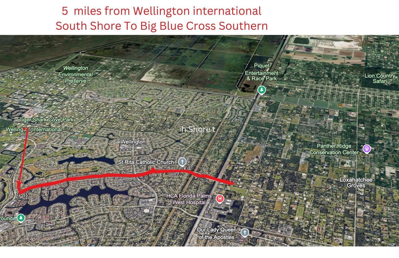 5 miles from Wellington international