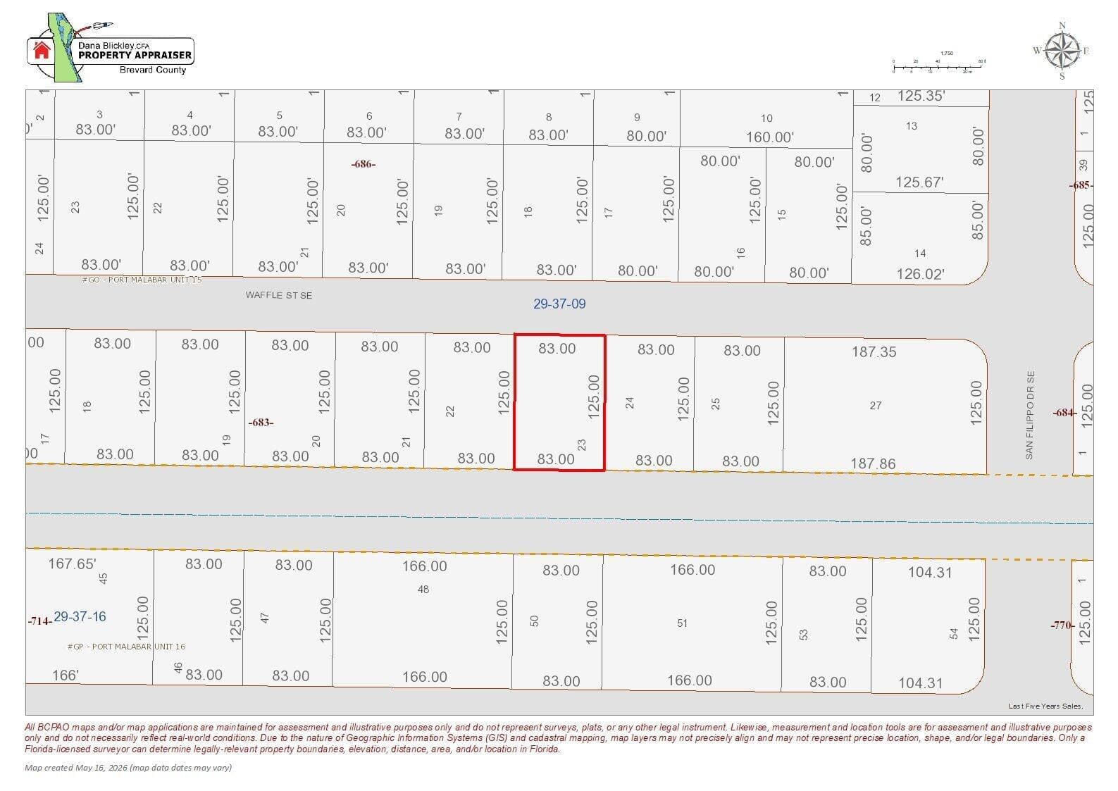1262 WAFFLE ST SE PALM BAY FL 32909 Map