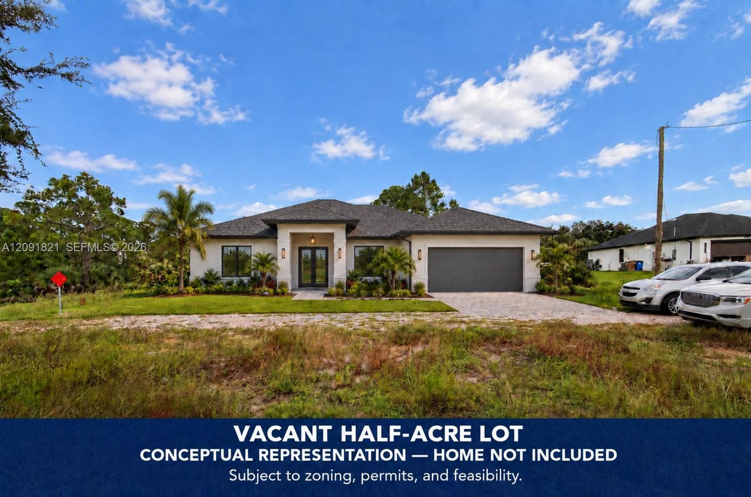 Vacant Half an Acre Lot (Conceptual Representation-Home not included)