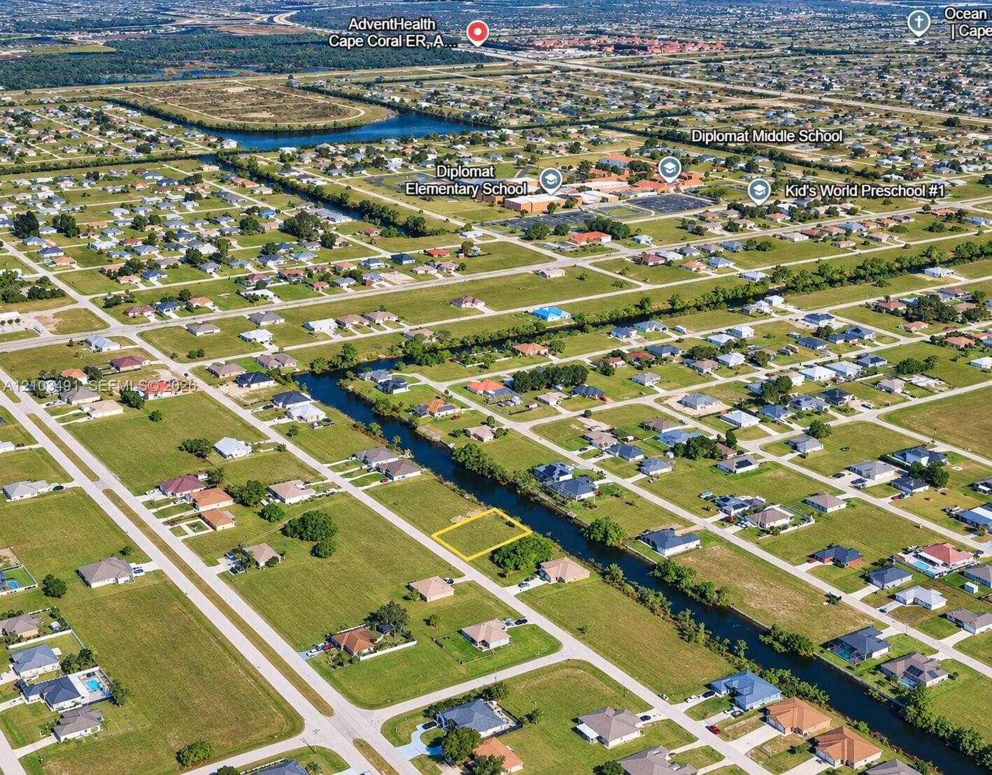 Cleared residential lot featuring canal frontage
