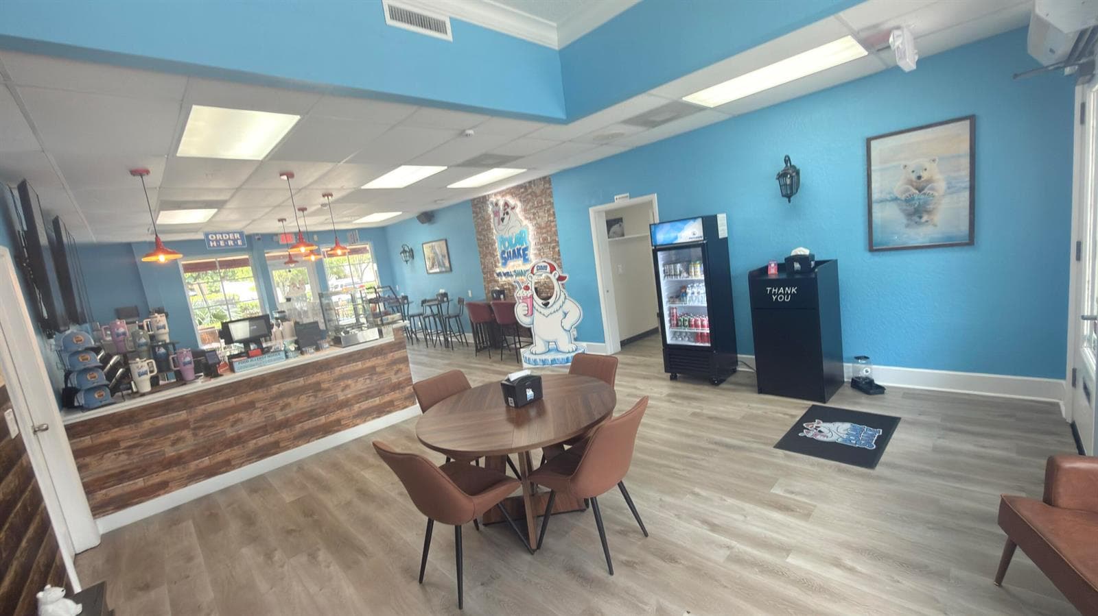 Ice cream section with seating
