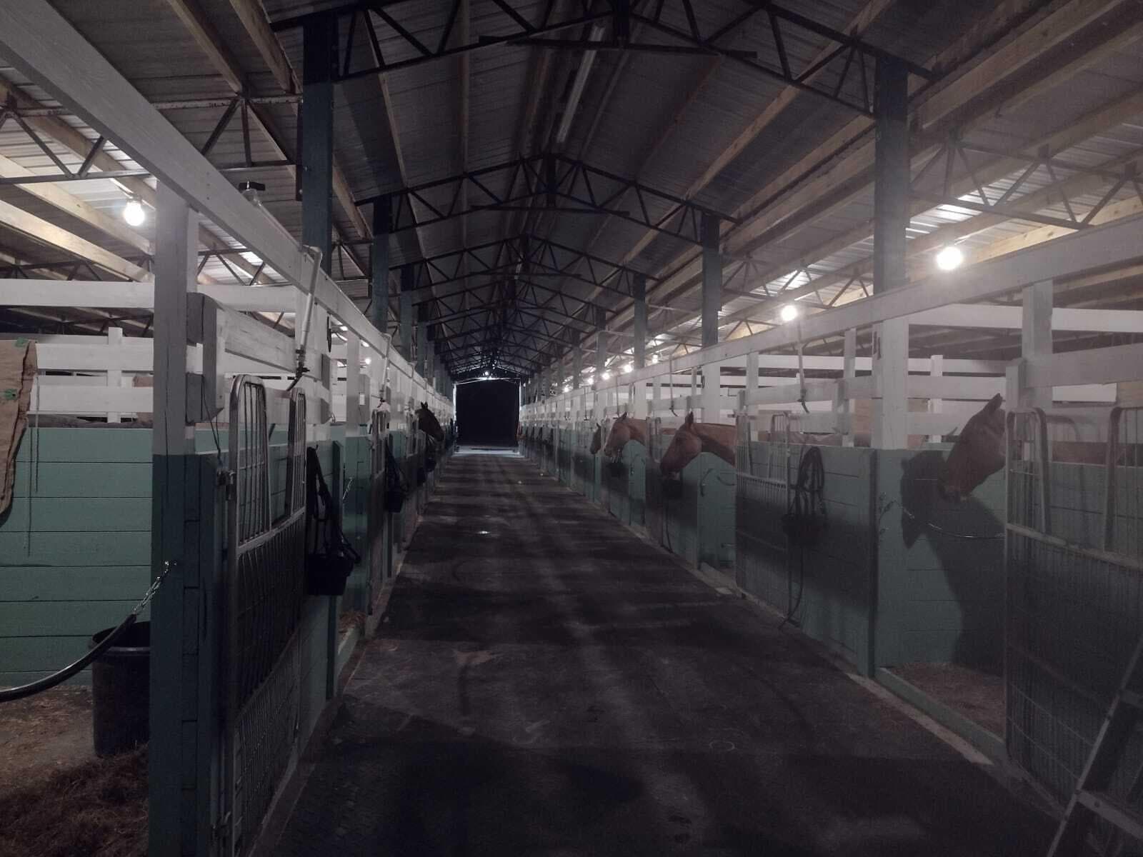 1100 Barn inside at night