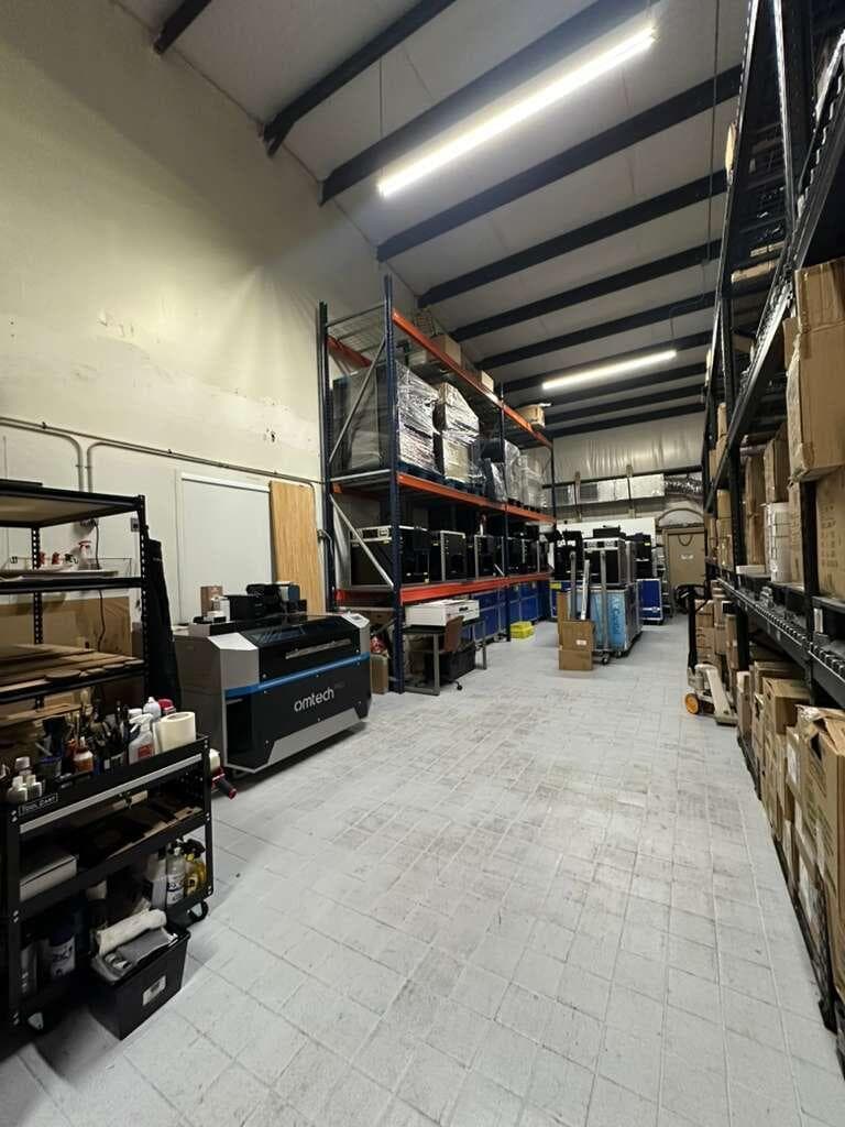 Forklift space between shelving