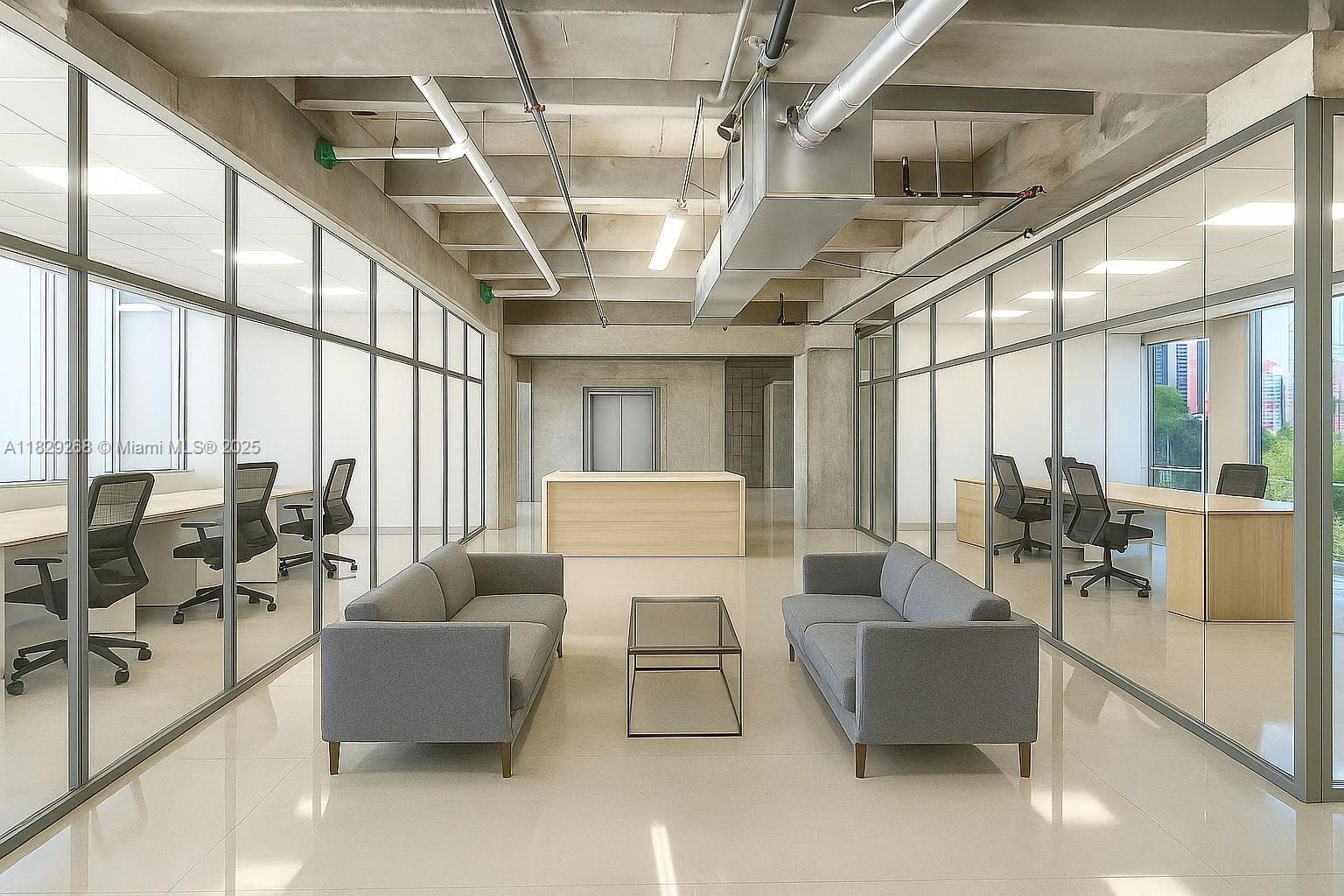Imagined rendered finishes for office