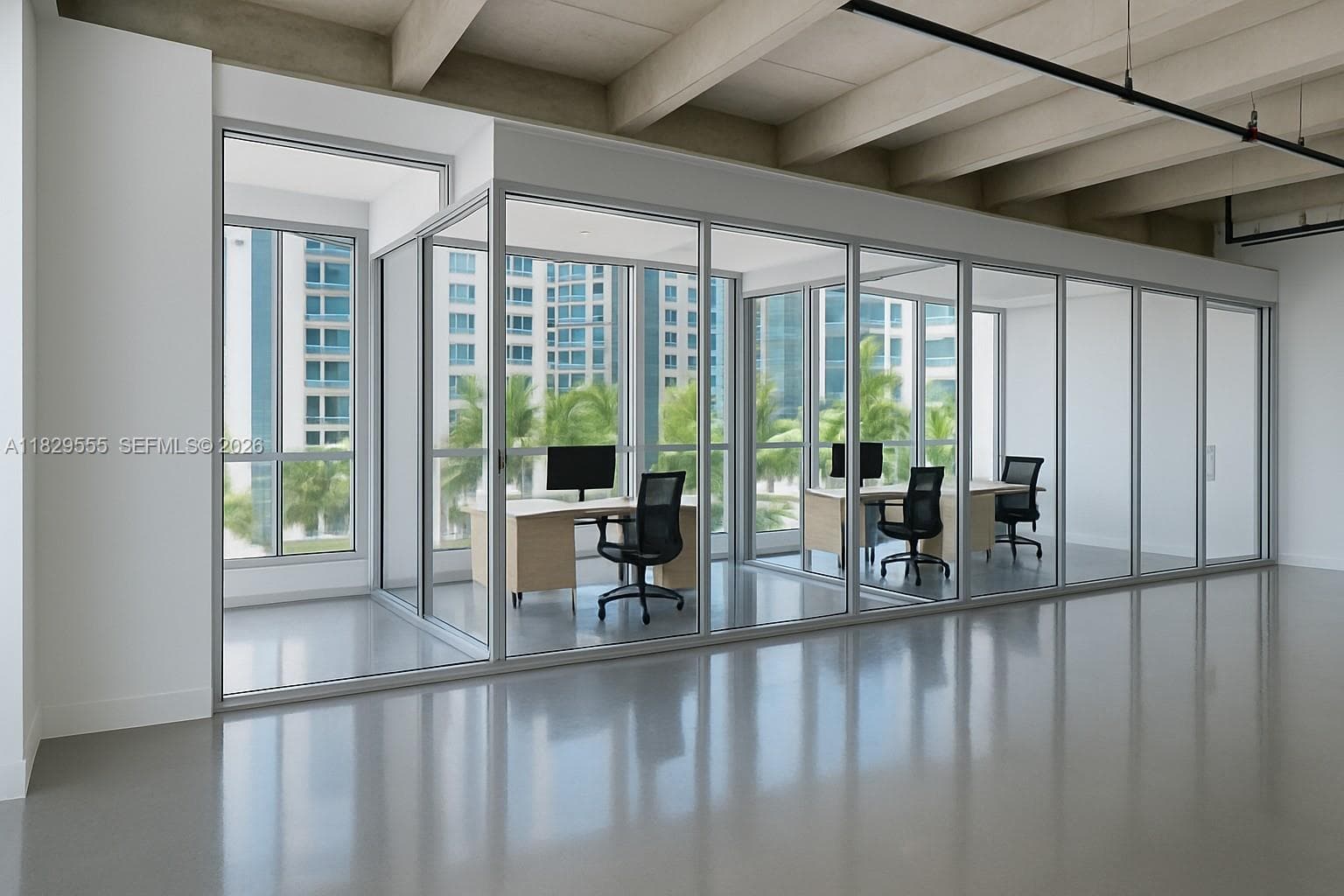 Rendered office.