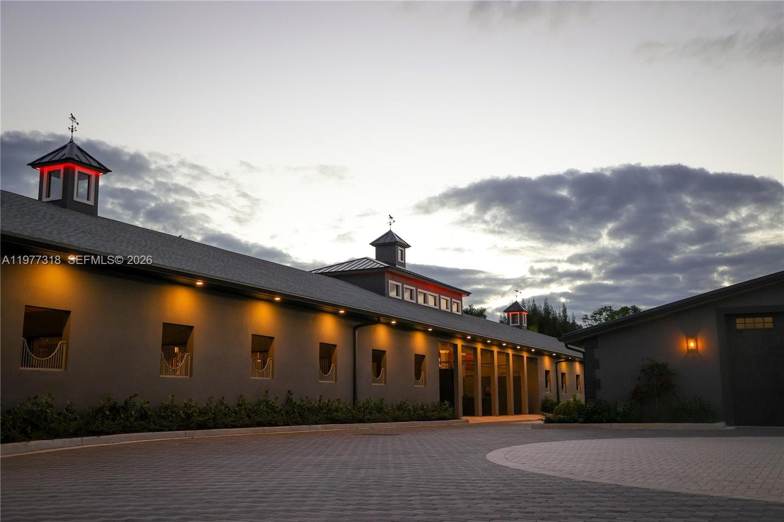 Newly built concrete barn, completed in 2022.