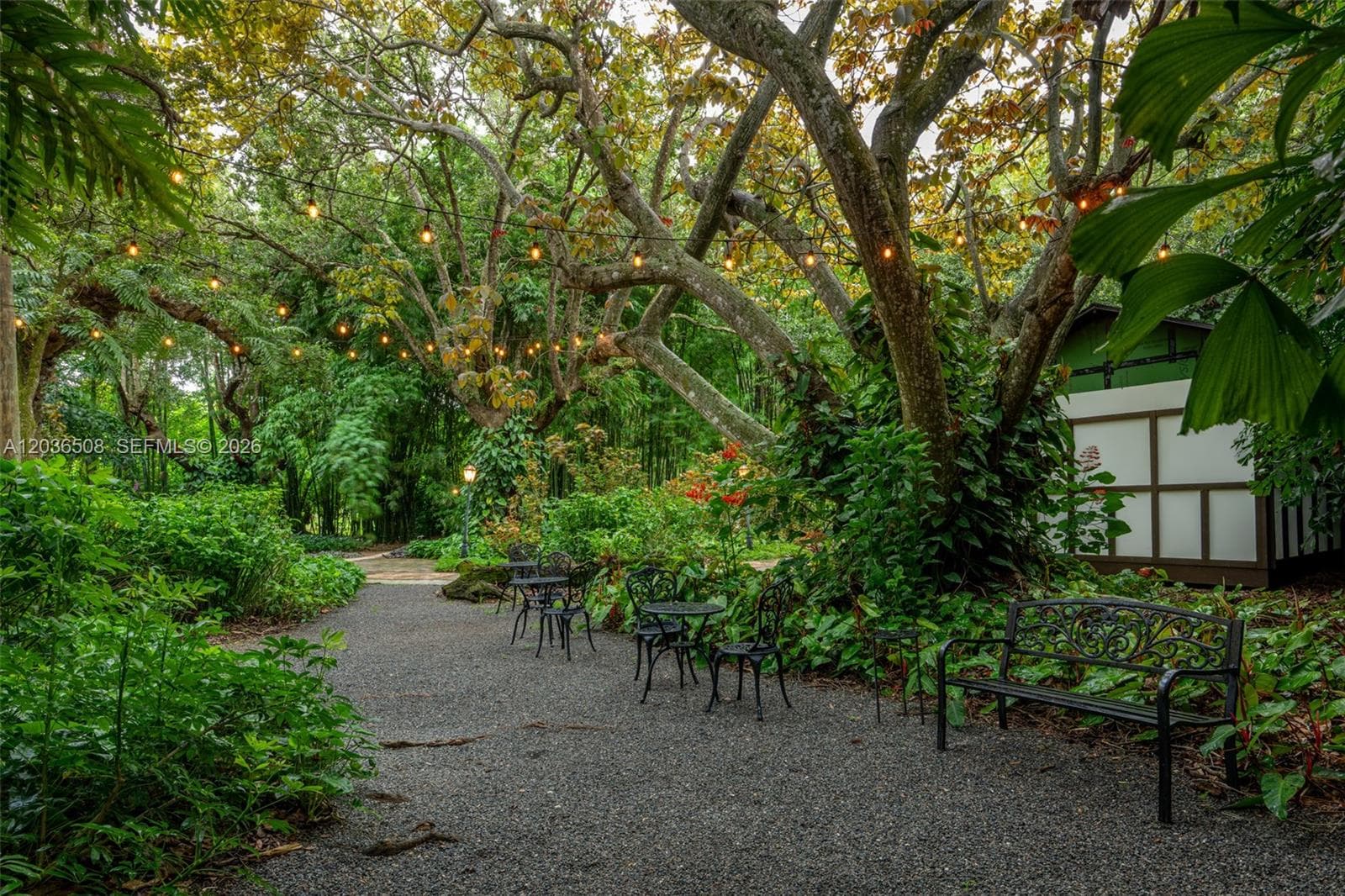Gorgeous lighted pathways and seating areas throughout the property