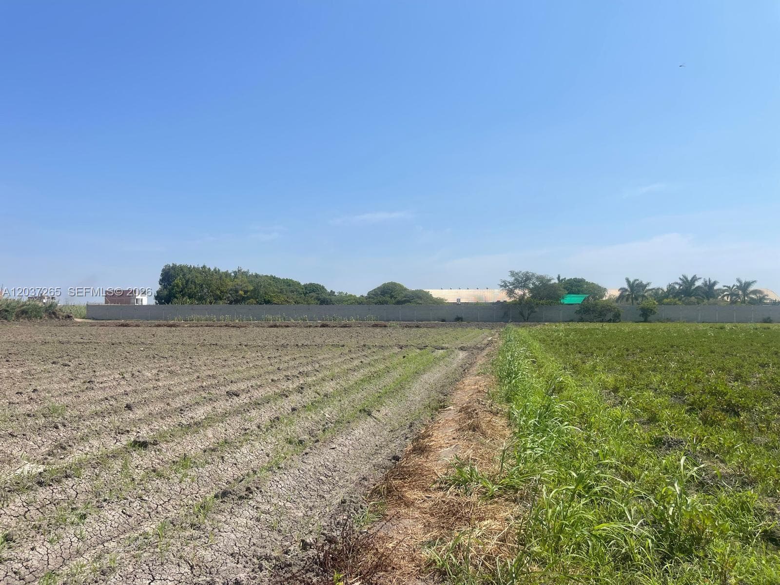 Lote utilizado parcialmente y temporalmente por agricultores.