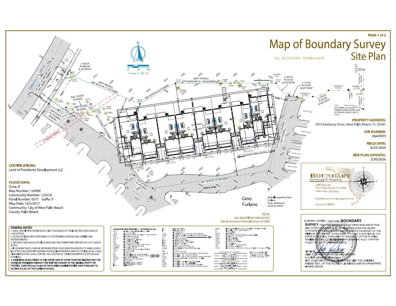 1810 Embassy Dr - Site Plan w Building