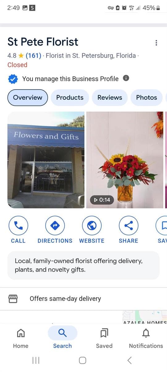 ST PETE FLORIST GOOGLE