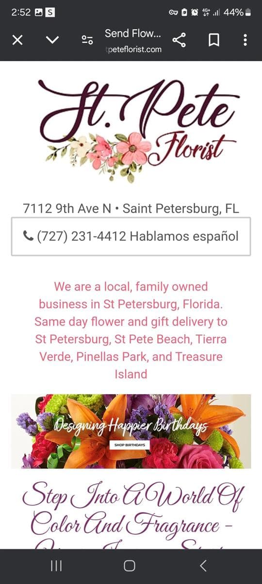 ST PETE FLORIST WEBSITE