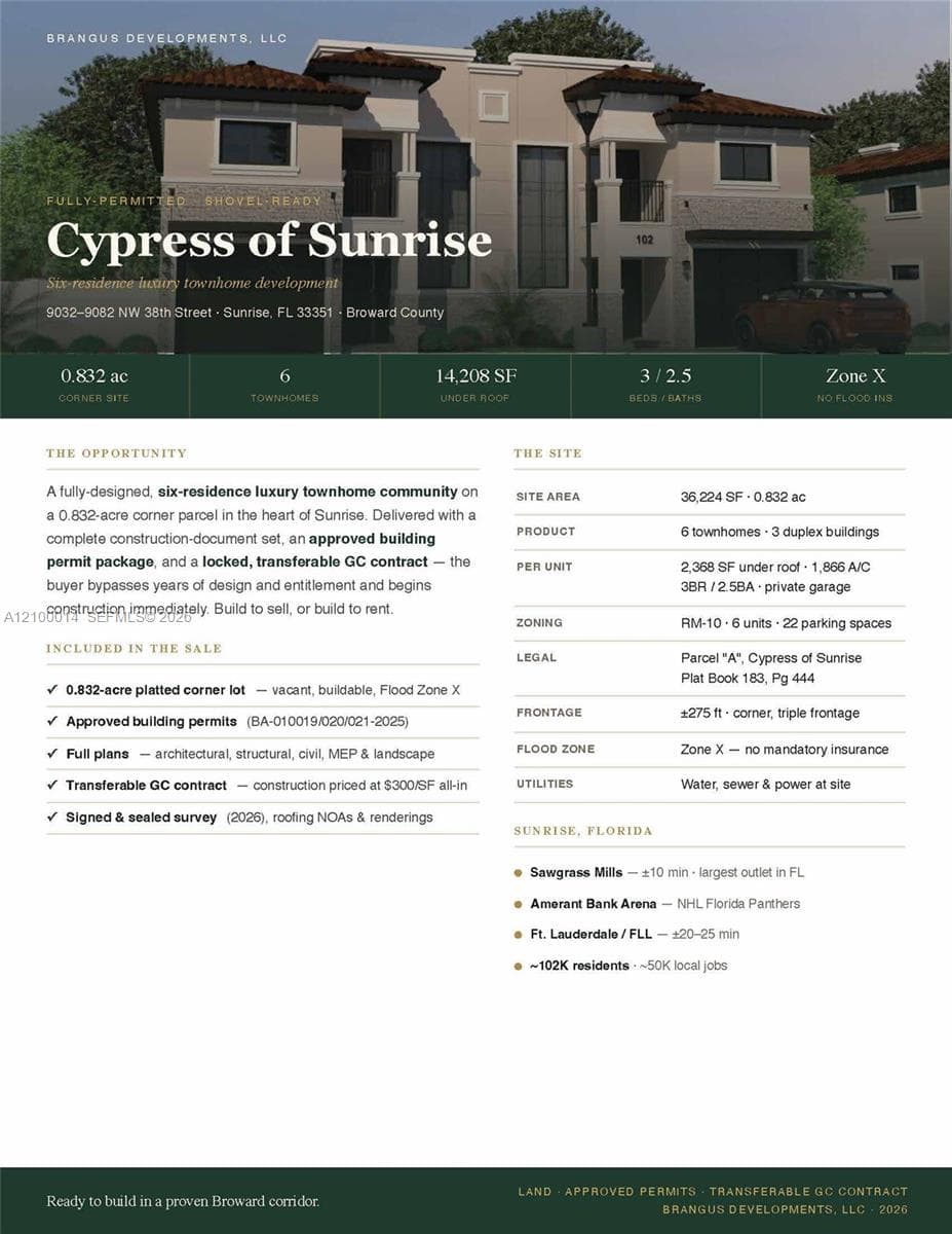 9032–9082 NW 38, Sunrise FL 33351